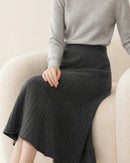 Cable-Knit Cashmere Midi Skirt