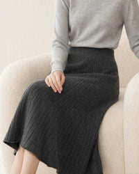 Cable-Knit Cashmere Midi Skirt