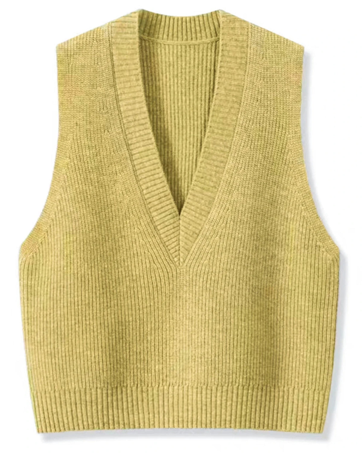 Merino Wool Knitted V-Neck Vest