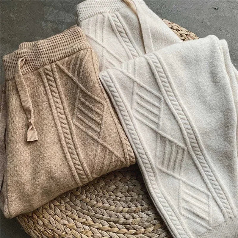 Cotton Cashmere Harem Knit Pants