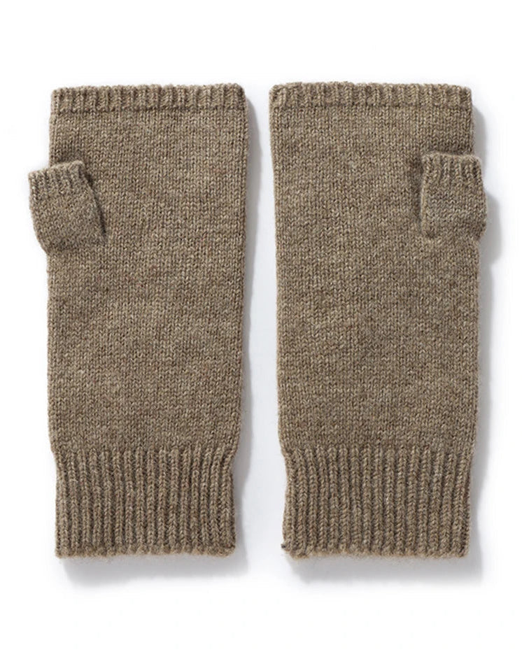 Wool Fingerless Thumb Hole Mittens