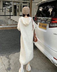 Wool V-Neck Relaxed Knit Dress