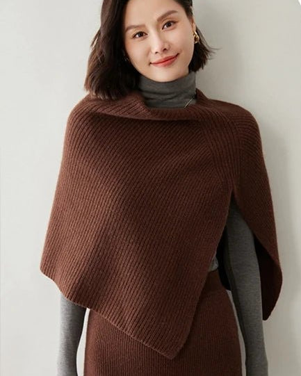 Thick Ribbed Cashmere Shawl Scarf