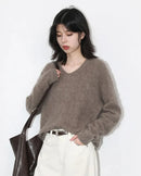 Wool Cashmere V-Neck Pullover
