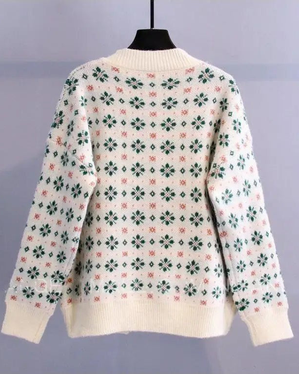 Floral Vintage Knitted Cardigan