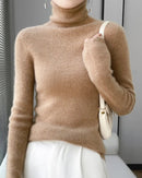 Wool Long-Sleeved Turtleneck Slim Fit Sweater