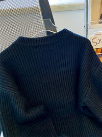 Round-Neck Oversized Knitted Pullover