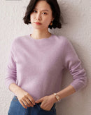 Cashmere Knitted Long-Sleeved Crew Neck Sweater