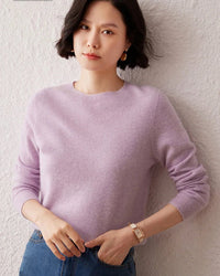Cashmere Knitted Long-Sleeved Crew Neck Sweater