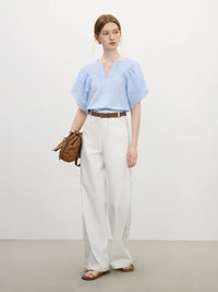 Textured Bell Sleeve  Top