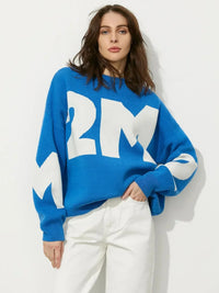 Oversized O-neck Knitted Pullover