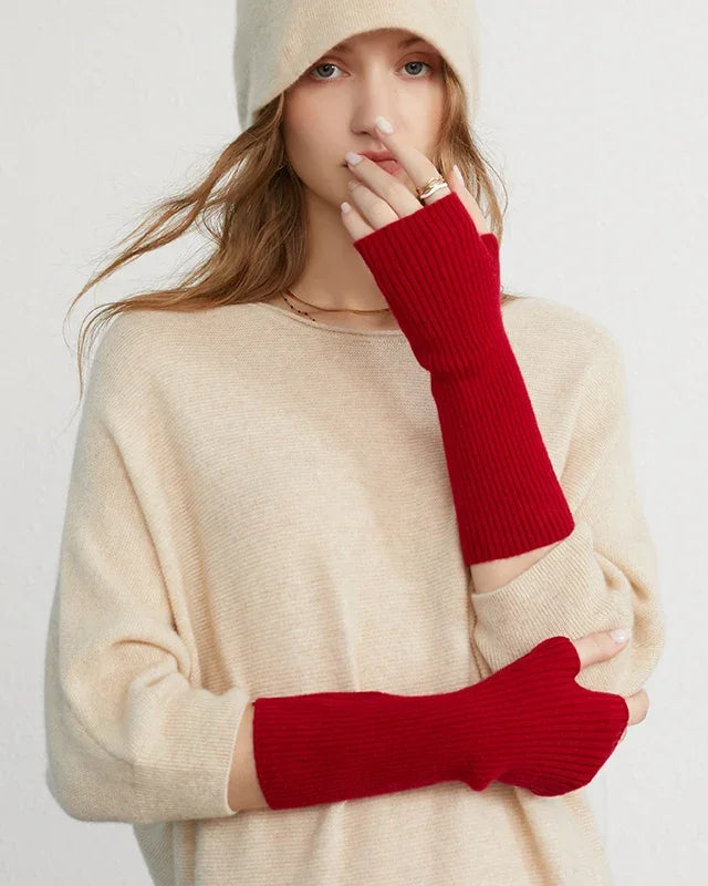 Fine-Knit Cashmere Arm Warmers