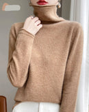 High-Neck Knitted Wool Pullover