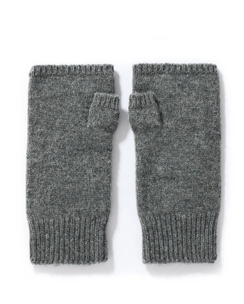 Wool Fingerless Thumb Hole Mittens