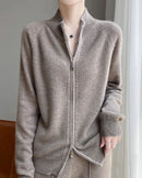 Raglan Merino Wool Zip Cardigan