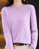 Merino Wool O-Neck Knit Sweater