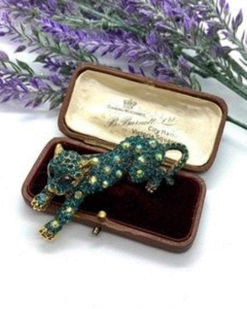 Baroque-Style Leopard Print Brooch