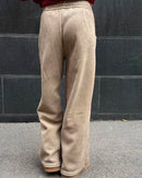 High-Rise Straight Corduroy Casual Pants