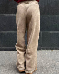 High-Rise Straight Corduroy Casual Pants