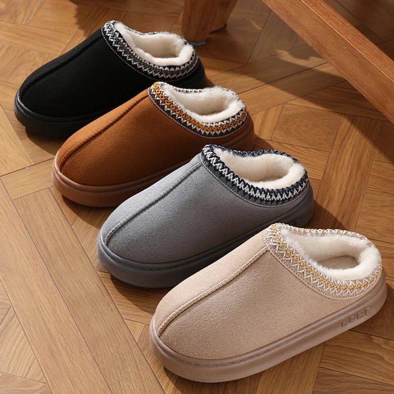 Stylish Platform Non-Slip Plush Slippers
