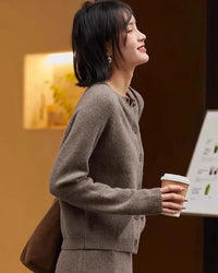 Pure Cashmere Round Neck Cardigan
