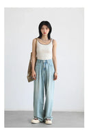 High Waisted Wide Leg Denim Pants