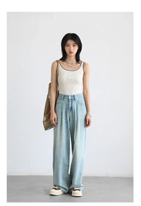 High Waisted Wide Leg Denim Pants