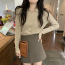 Polo Lapel Wool Knit Cardigan