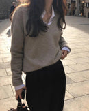 Cashmere Loose V-Neck Sweater