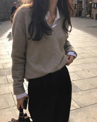 Cashmere Loose V-Neck Sweater