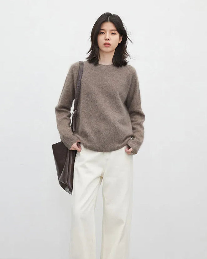 Oversized Wool Cashmere Crew Sweater