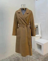 Belted Wool-Blend Wrap Coat