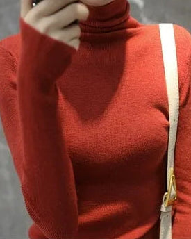 Stretch Wool Turtleneck Sweater