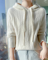 Stylish Wool Knitted Hooded Sweatshirt