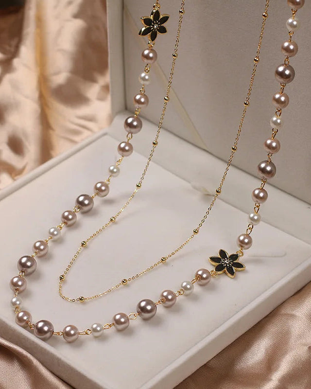 Women's Double-Layer Long Pearl Necklace