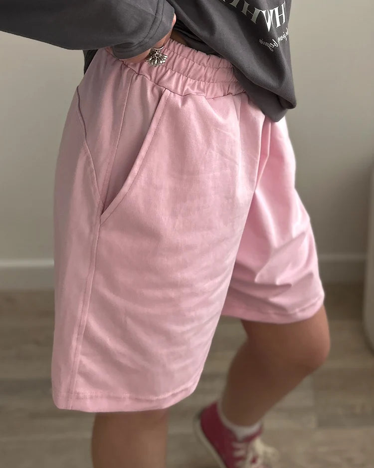 Soft Elastic Waist Everyday Lounge Shorts