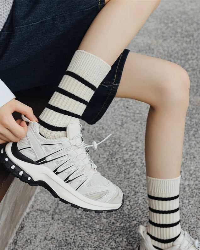 Striped Retro Loose Crew Socks