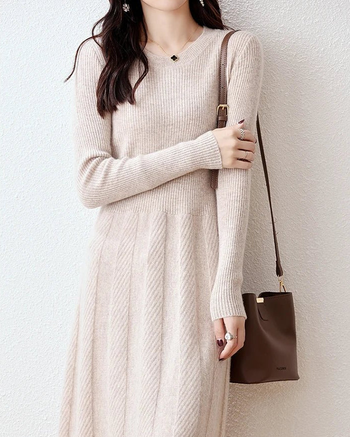 Merino Wool Knitted Sweater Dress