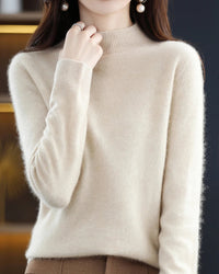 Merino Wool Mock Neck Sweater