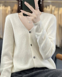 Merino Wool V-Neck Cardigan