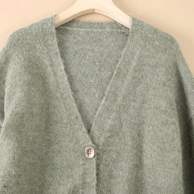 Wool Blend Soft Knitted Short Cardigan