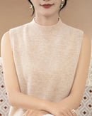 Merino Wool Mock Neck Sweater Vest