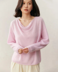 Casual Cashmere Irregular Neckline Sweater