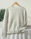 Wool Crew Neck Long-Sleeved Colorful Pullover