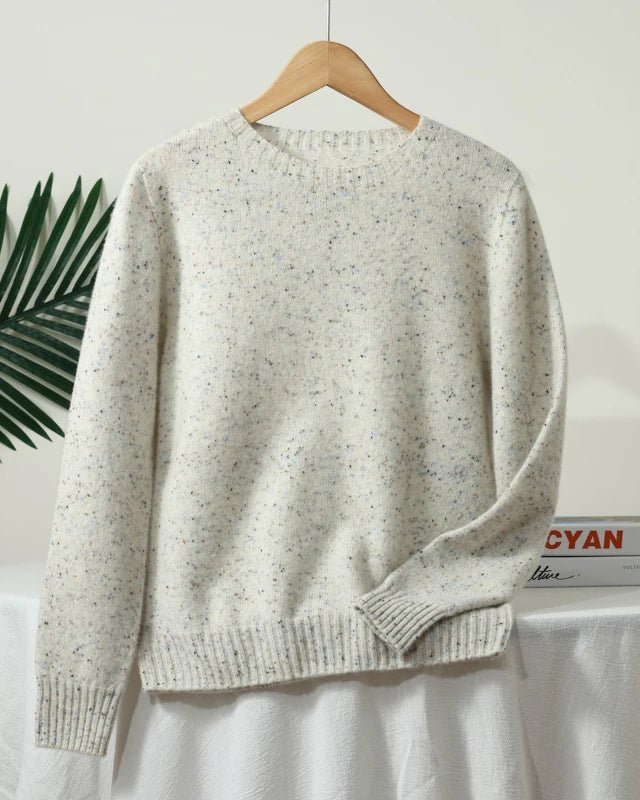 Wool Crew Neck Long-Sleeved Colorful Pullover