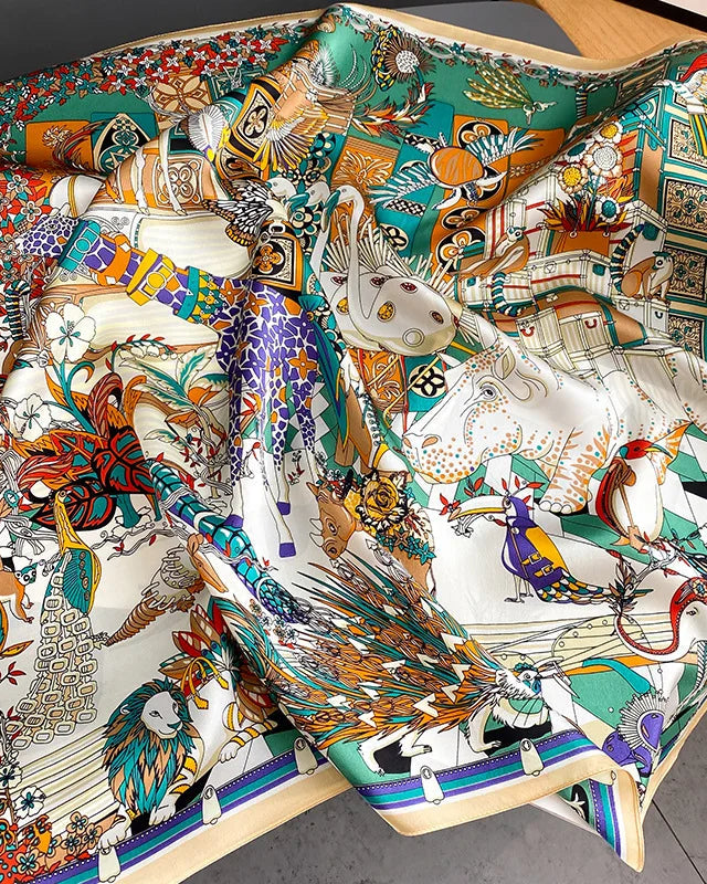 New Women's Silk Printed Scarf