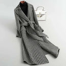 Plaid Vintage Long Sleeve Lace Up Coat