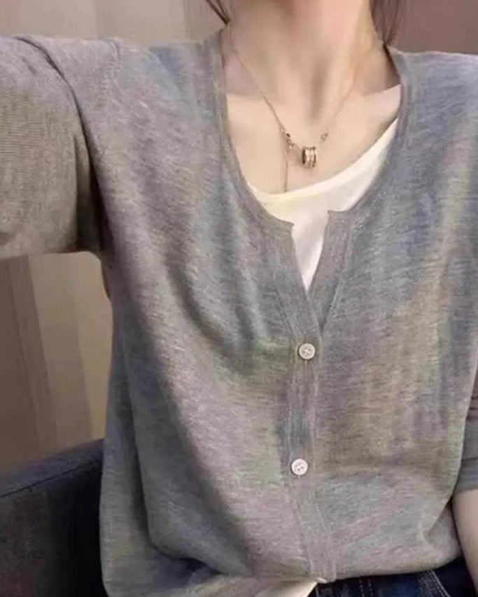 Casual Stripe Knit Wool Sweater