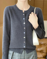 Merino Wool Button-Front Cardigan