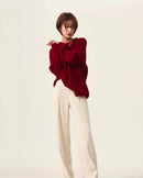 High-Neck Cashmere Loose Retro Sweater
